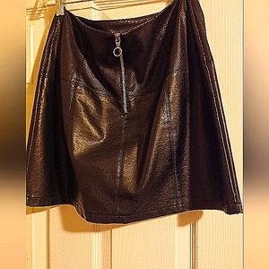 Black vegan leather miniskirt